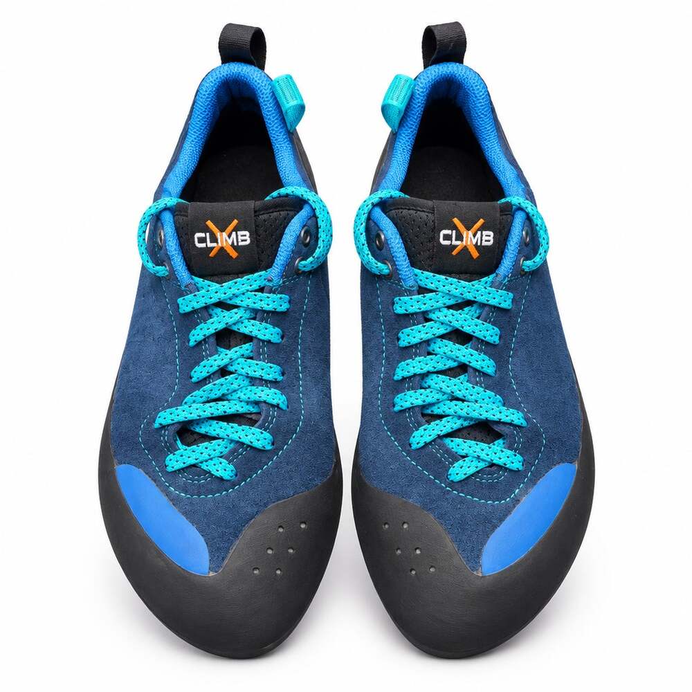 Climb X Flash Rock Climbing Shoes Blue Suede Lace Up US Men 11 UK 10 EUR 44.5